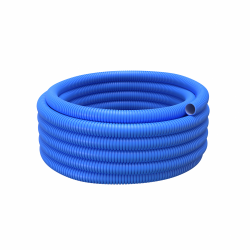 Lankstus, iš išorės gofruotas, antistatinis ir antibakterinis ortakis D75, mėlynos spalvos (50 metrų)