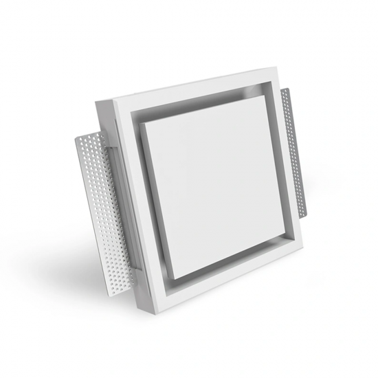 Kvadratinis gipsinis priglaistomas difuzorius ERGOVENT KVADRO - 100 mm (su sklende)
