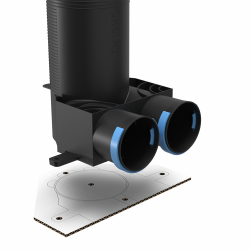Antistatinė plastikinė difuzoriaus dėžutė 2xd75, d125
