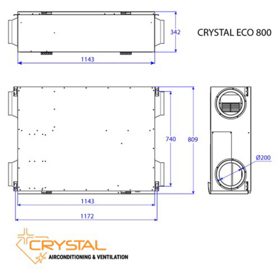 Rekuperatorius Crystal ECO 800