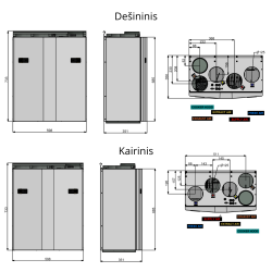 Rotacinis rekuperatorius ENSY WAVE AHU-200 su Wi-Fi ir Bluetooth valdikliu