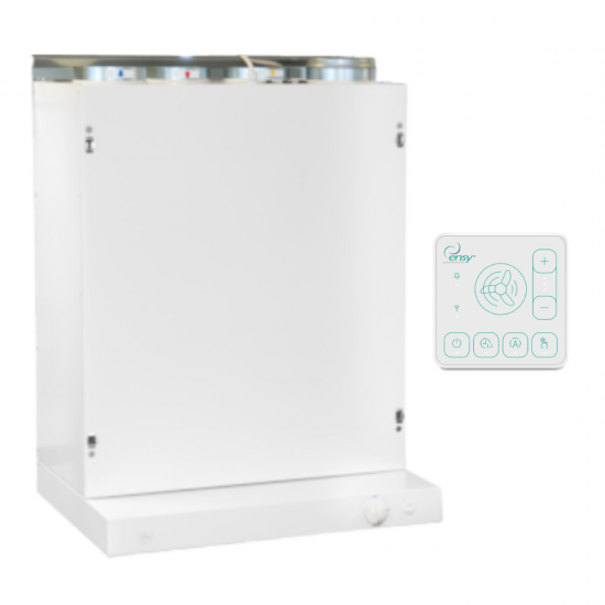 Rotacinis rekuperatorius ENSY WAVE AHU-200K su baltu gartraukiu ir Wi-Fi, Bluetooth valdikliu
