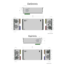Rotacinis rekuperatorius ENSY WAVE AHU-400H su Wi-Fi ir Bluetooth valdikliu