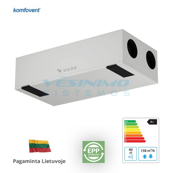 Rekuperatorius Komfovent Domekt CF 150 F C6M su EPP technologija - geresnė šilumos izoliacija be šalčio tiltelių Rekuperatorius Komfovent Domekt CF 150 F C6M su EPP technologija - geresnė šilumos izoliacija be šalčio tiltelių