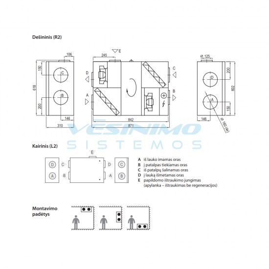 Rekuperatorius Komfovent Domekt R 250 F C8 Rekuperatorius Komfovent Domekt R 250 F C8