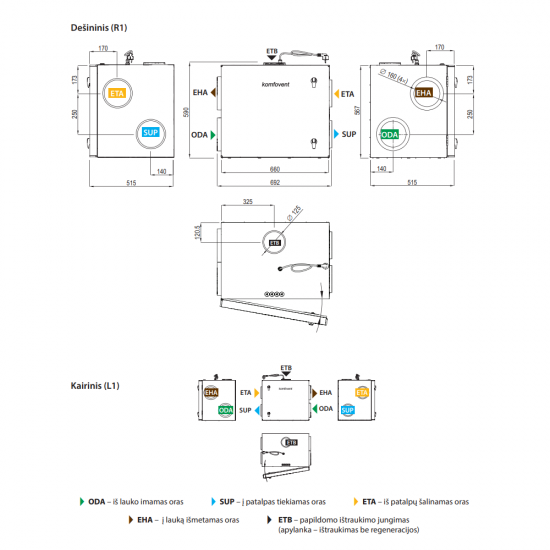 Rekuperatorius Komfovent Domekt R 400 H C6M