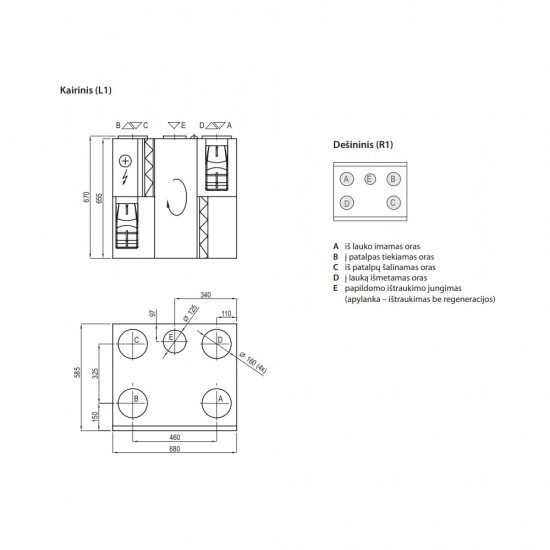 Rekuperatorius Komfovent Domekt R 450 V C6M